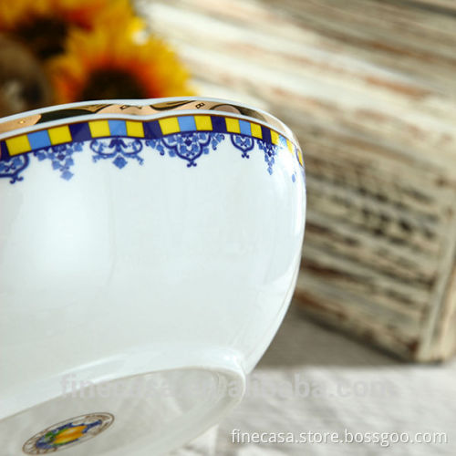9 Inches Large Decorative Ceramic Flower Bowl